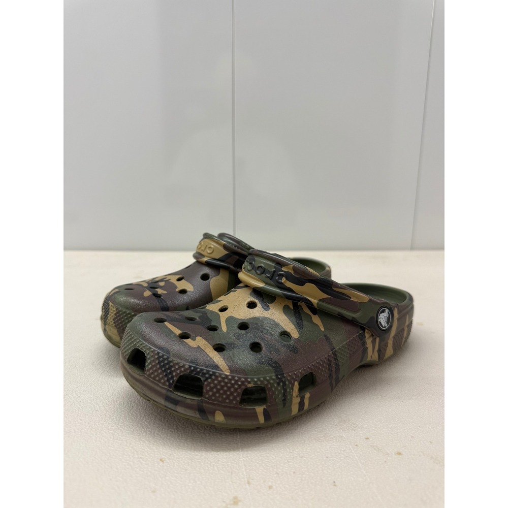 Crocs Classic Camo Clogs Kids Size J3 Woodland Camouflage Slip On Shoes